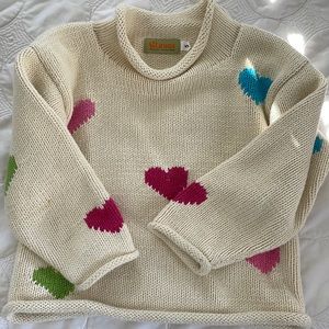 Luigi Kids Girls Roll Neck Heart Sweater - Sz 5
